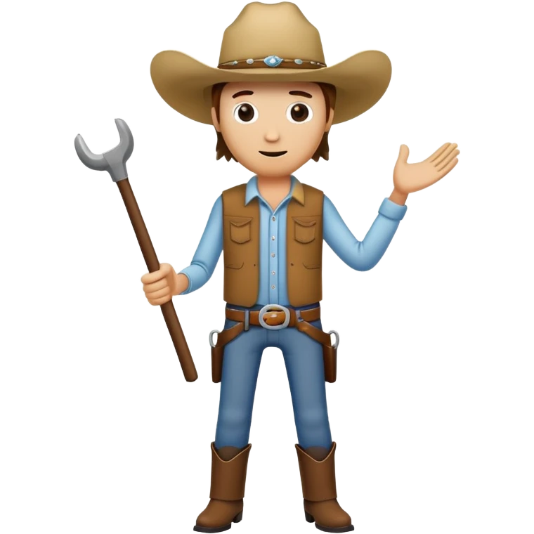Beef stick with arms and legs with cowboy hat on  emoji