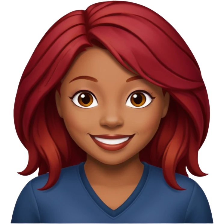 LaTavia Robeson with dark red hair emoji