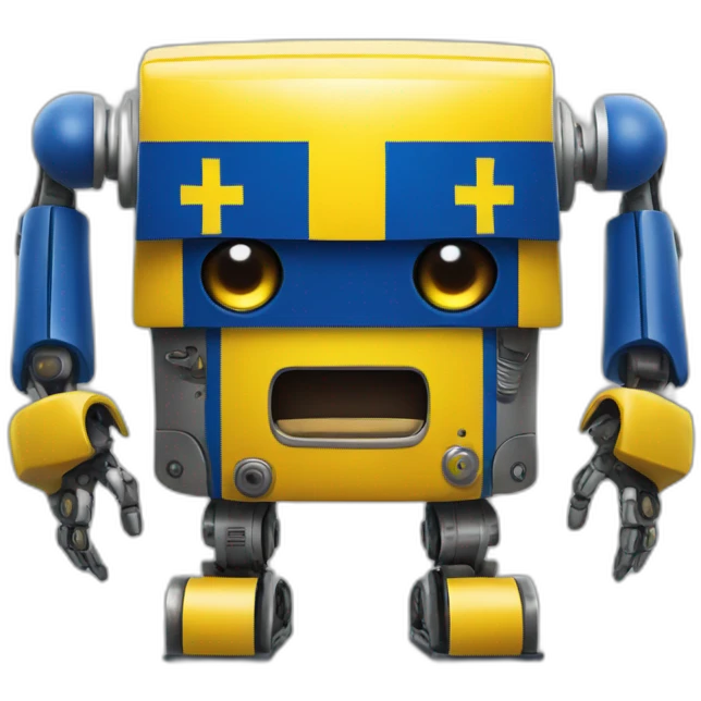 Swedish flag robot emoji
