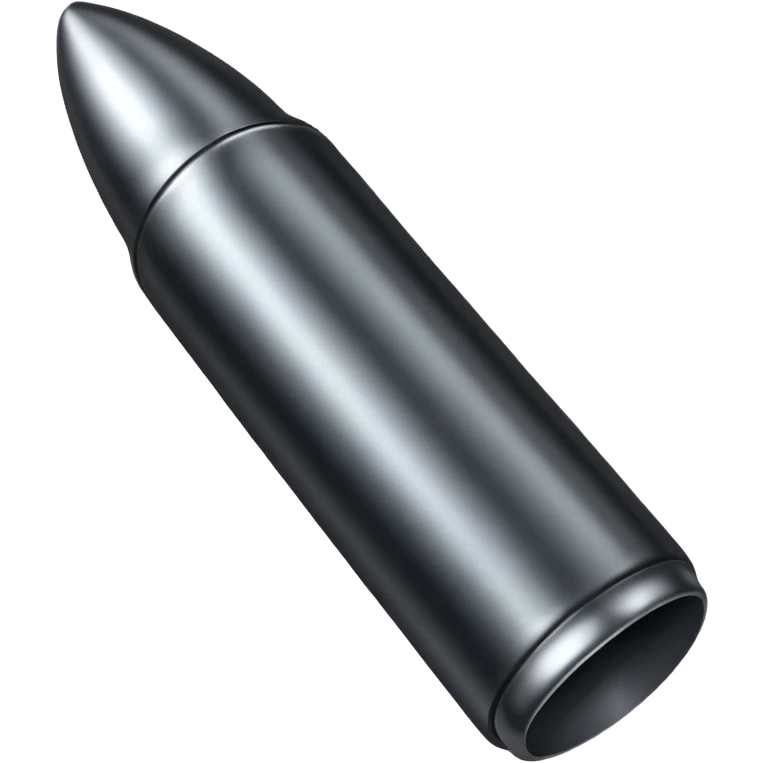 black very long bullet metallic 50 emoji