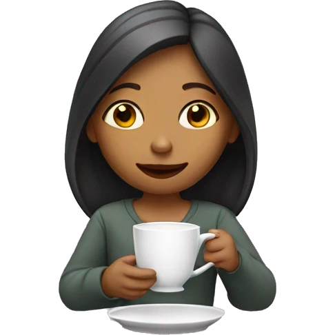 Girl sipping tea emoji