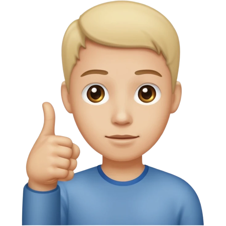 straight face with hand with thumb sticking right emoji