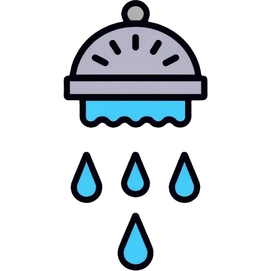 shower head with water drops emoji