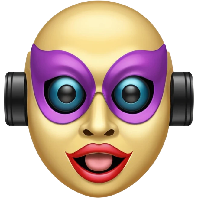 Please generate a multicolored mask with speaker as mouth. emoji