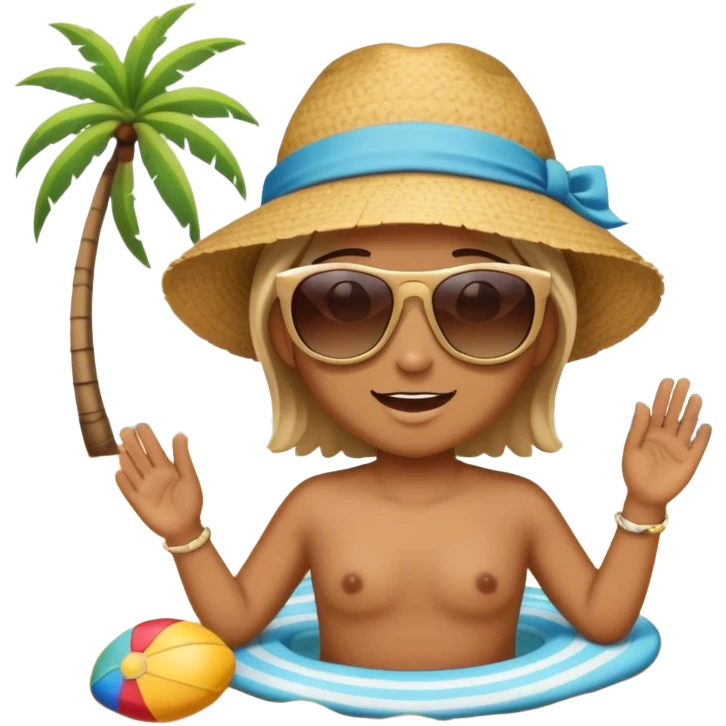 Playing on beach emoji
