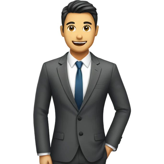 people wearing suit stadning infront of office emoji