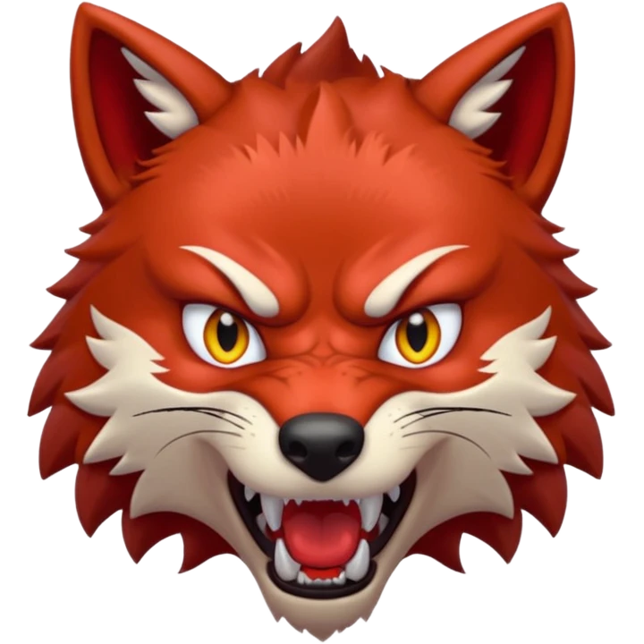 angry red wolf emoji