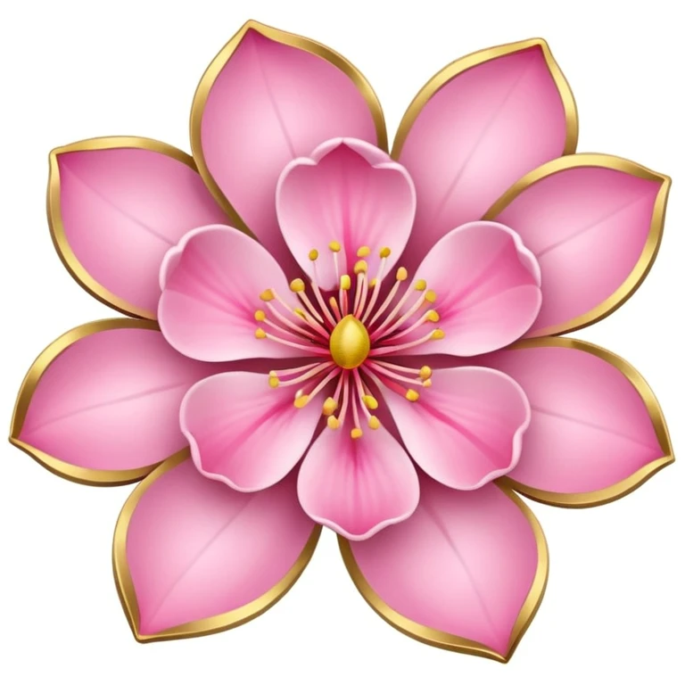 sakura flower with a gold outline emoji
