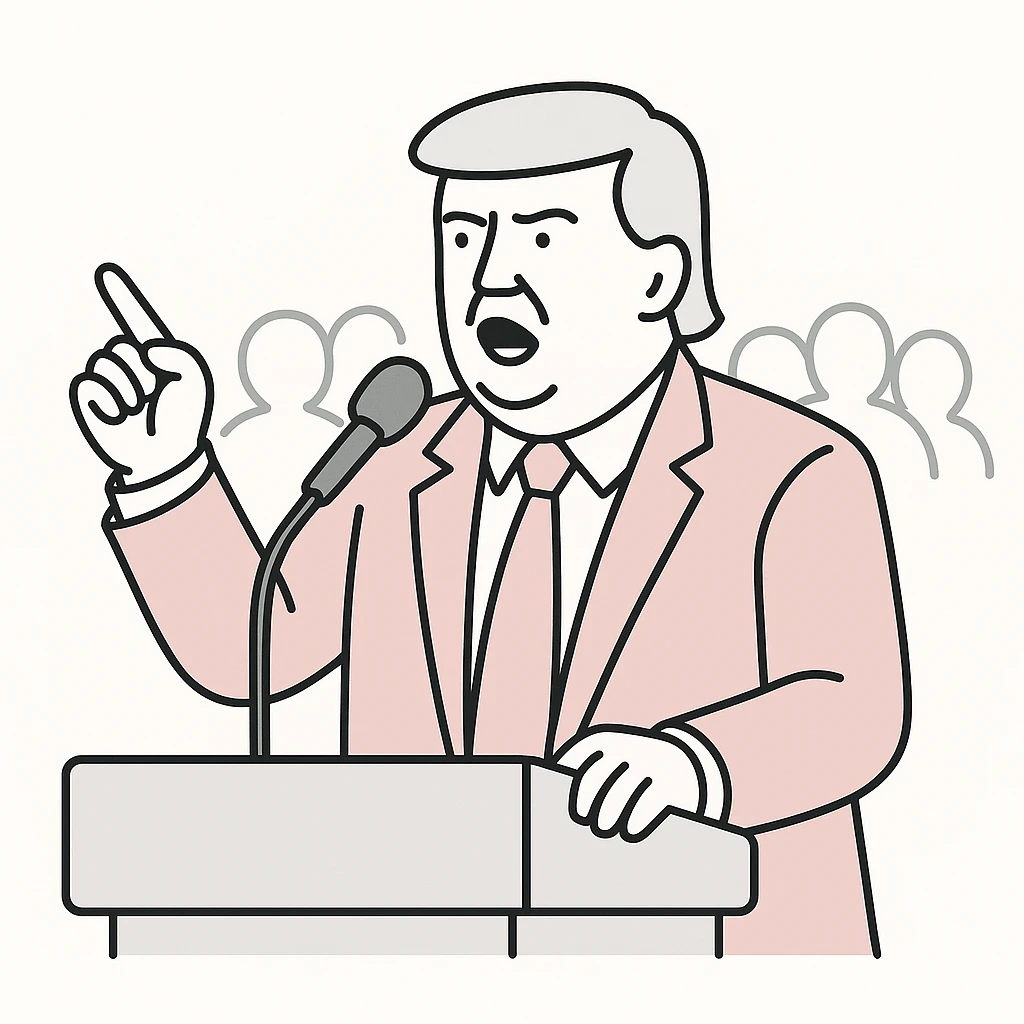 Donald Trump speaking at a rally emoji