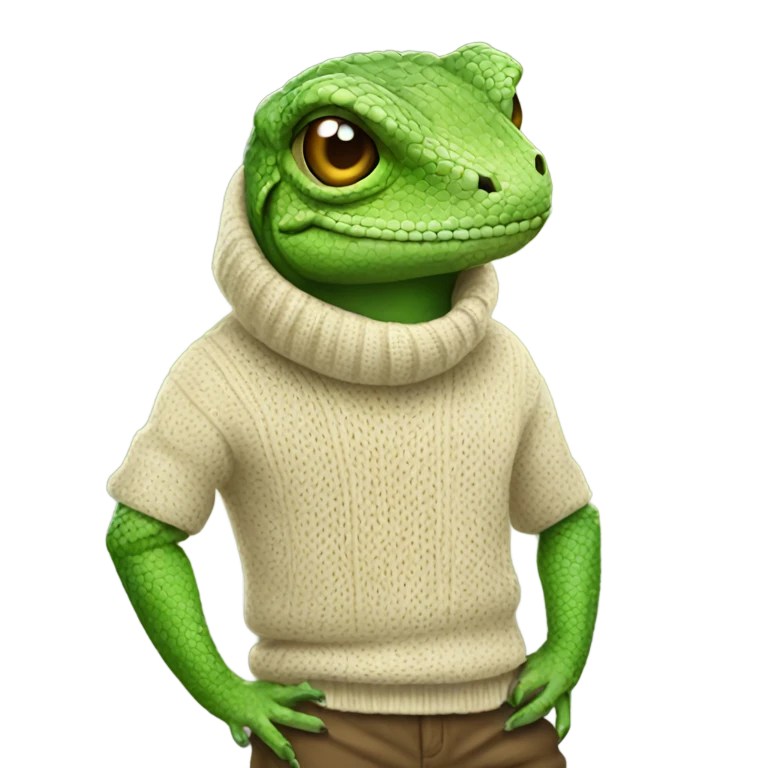 Lizard wearing a sweater emoji