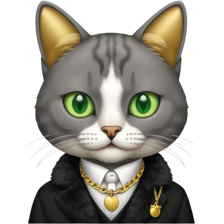 cat corleone mafia, gold emoji