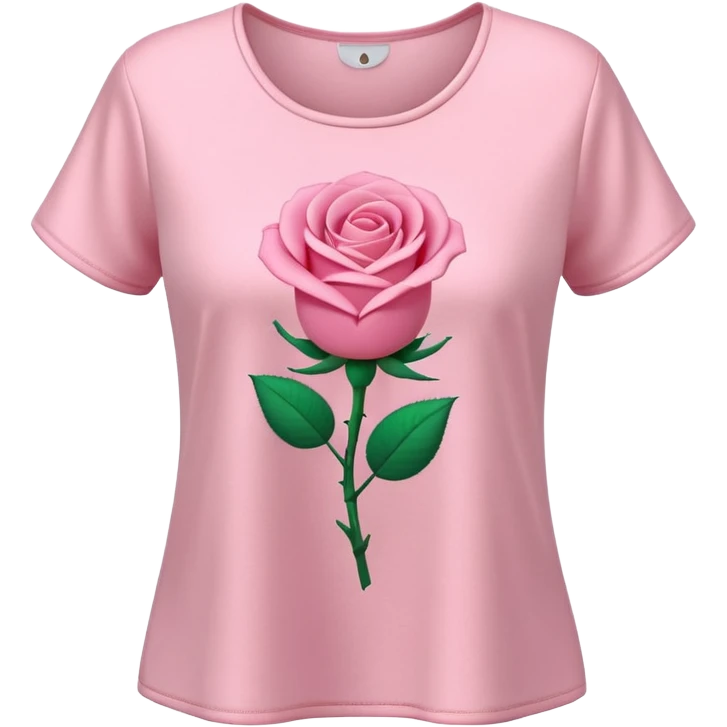 A 3D cartoon rose-pink women’s top with short sleeves, soft fabric texture, gentle lighting, isolated on plain background. emoji