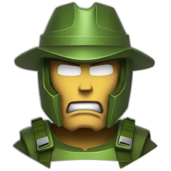 Doomguy in a paper hat emoji