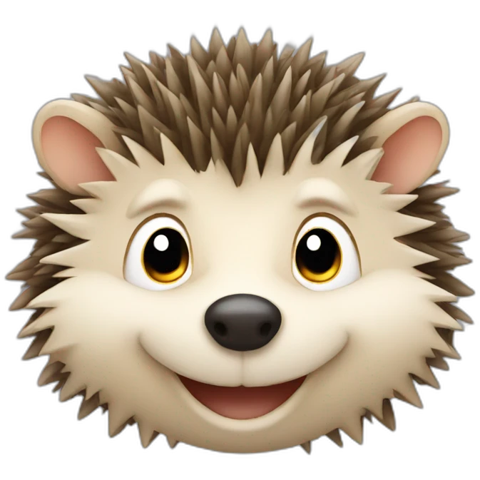 Front face of a smiling hedgehog  emoji