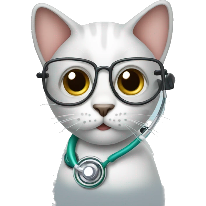 Cat with big eyes wearing stethoscope  emoji