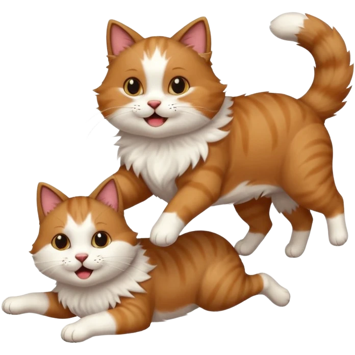 Cat jumping  on top dog emoji