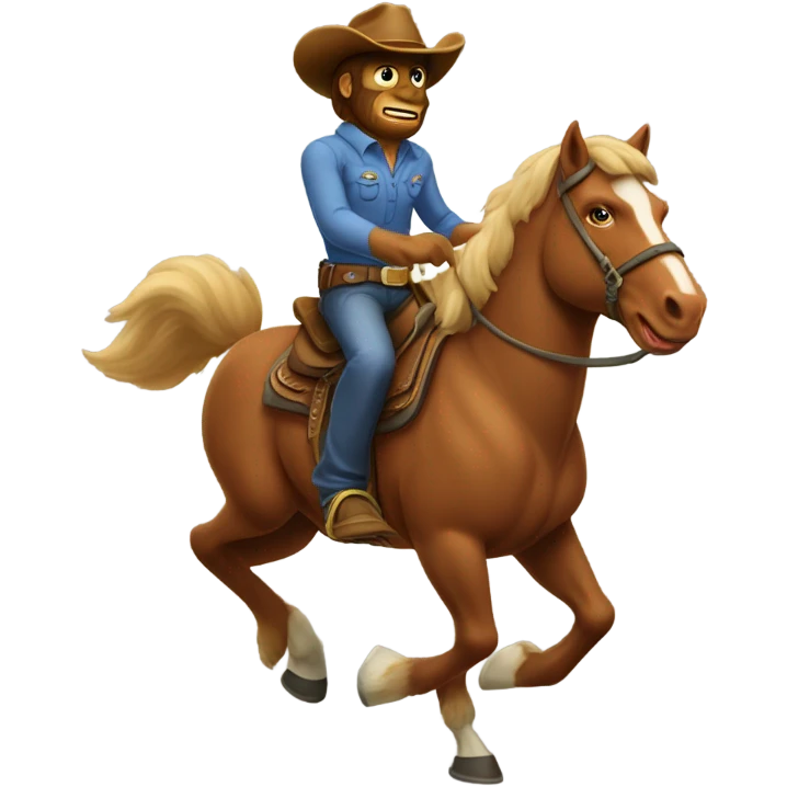 Cowboy Bigfoot on horseback emoji