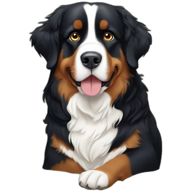 bernese mountain dog watching birds emoji