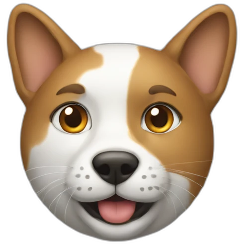 Un chat avec une tête de chien emoji