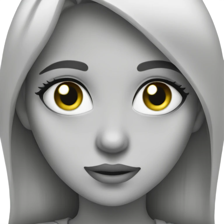 purple eyed girl in greyscale emoji