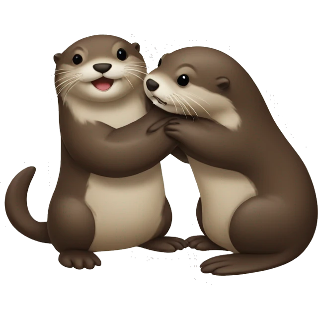 Otter hugging another otter  emoji
