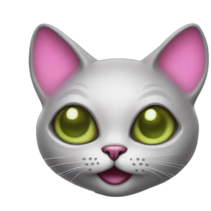cat alien with a pink cheeks emoji
