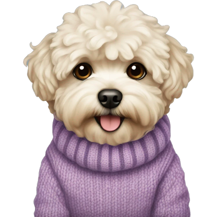 Maltipoo wearing sweater emoji