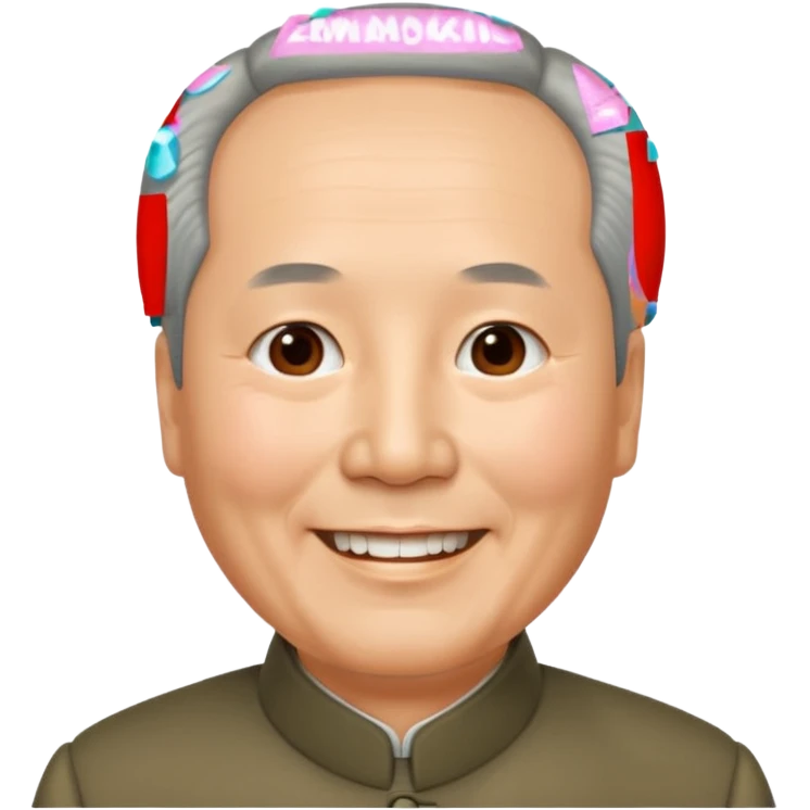 Mao zedong with receding hairline smiling emoji