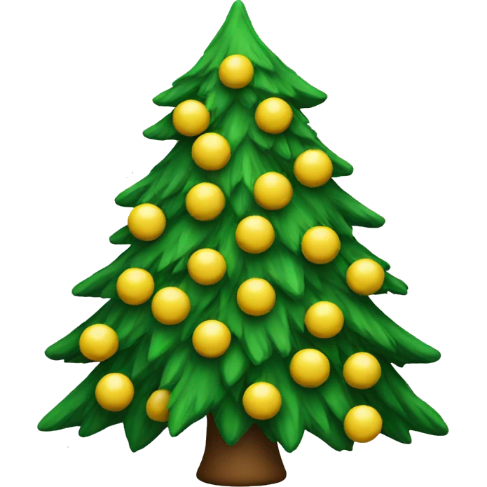 Christmas tree with yellow balls emoji