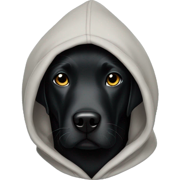 Black Labrador wearing a hoodie  emoji