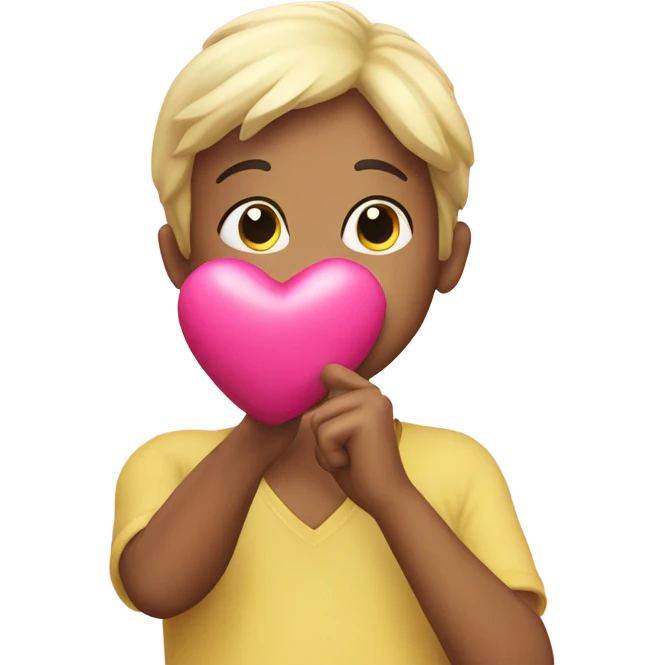Blowing a kiss with pink heart emoji