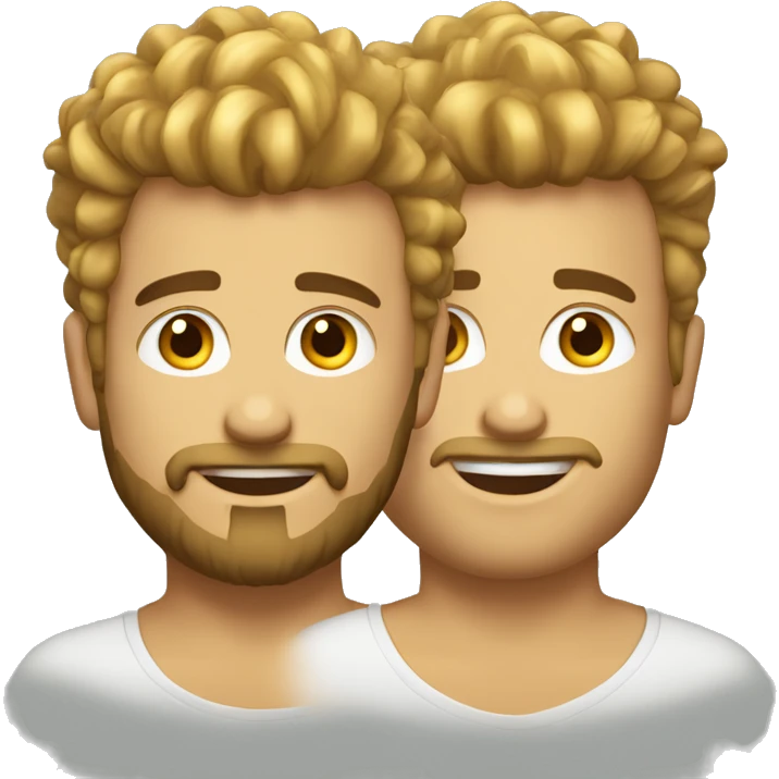 European, golden Mohawk hairstyle, beard stubble, boy, young man. emoji