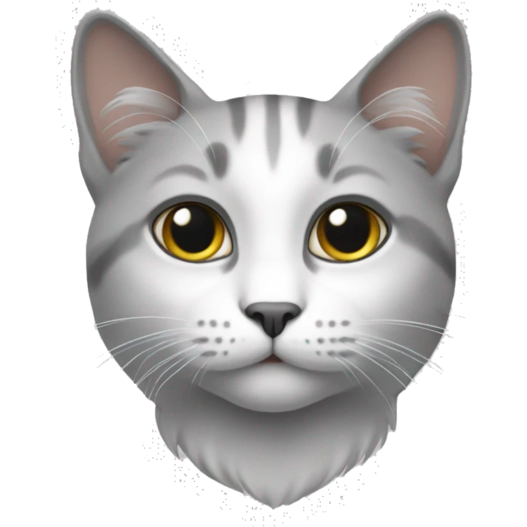 Cat white and gray emoji