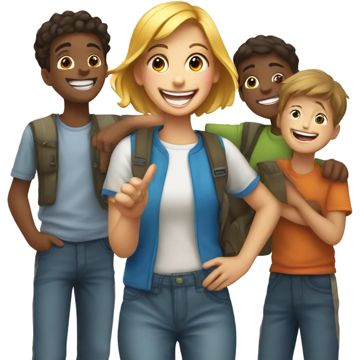 girl smiling with boys emoji