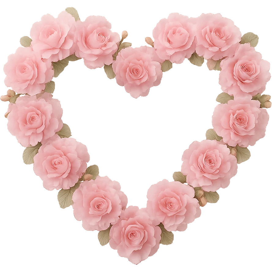 pink heart wreath, remove background emoji