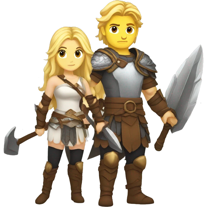 Berserker blond Valkyrie couple  emoji