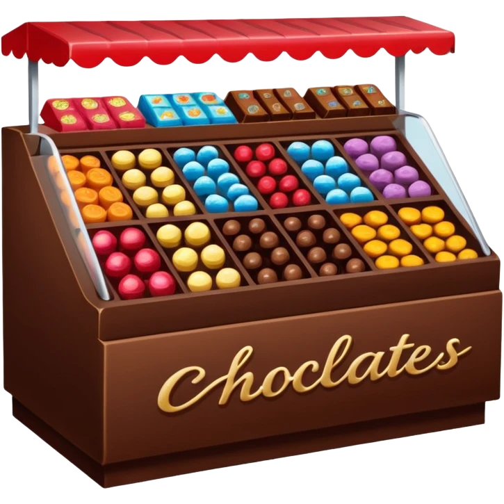supermarket stand with chocolates and sweets emoji
