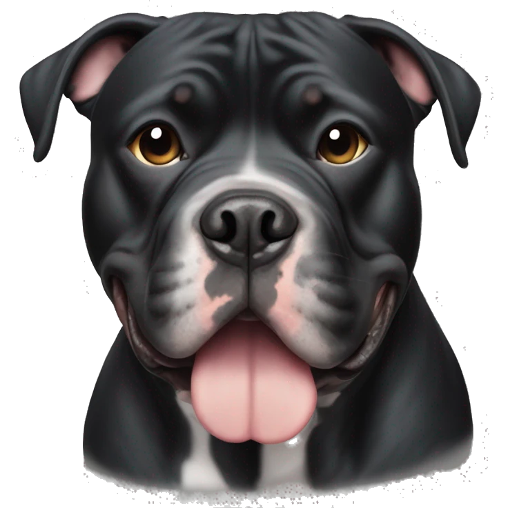 black american bully dog with with strip on the forehead to nose emoji