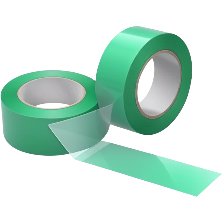 make light Green wide tape rolling on the floor emoji