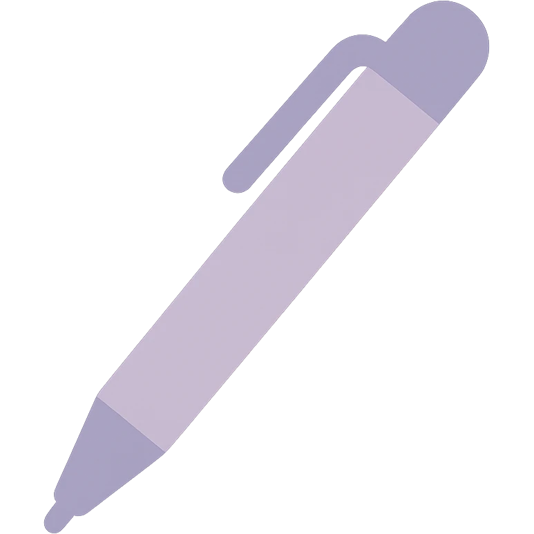 a dull purple writing pen emoji