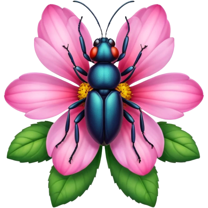 
bug on flower emoji
