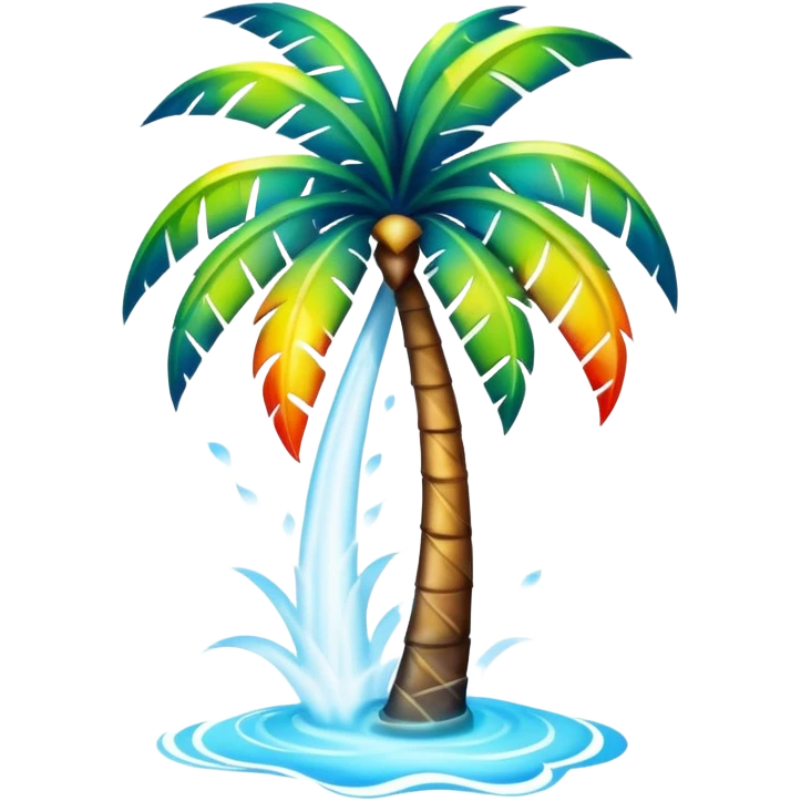 abstract art vapor palm tree emoji