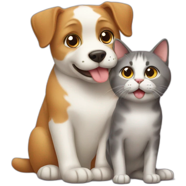 Cat and dog emoji