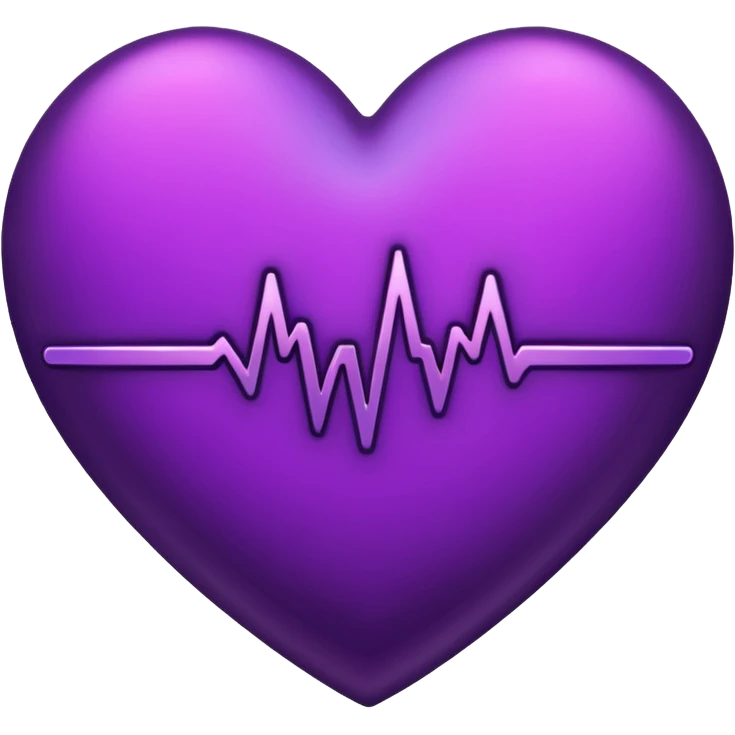 heart pules tech with the pules symbol in the middle, make the hart dark purple emoji