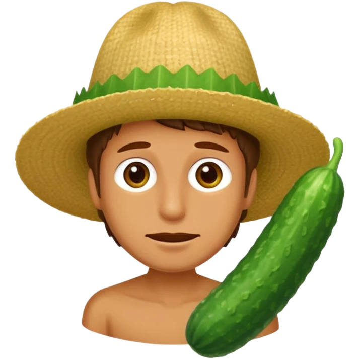 Rick with a cucumber hat emoji