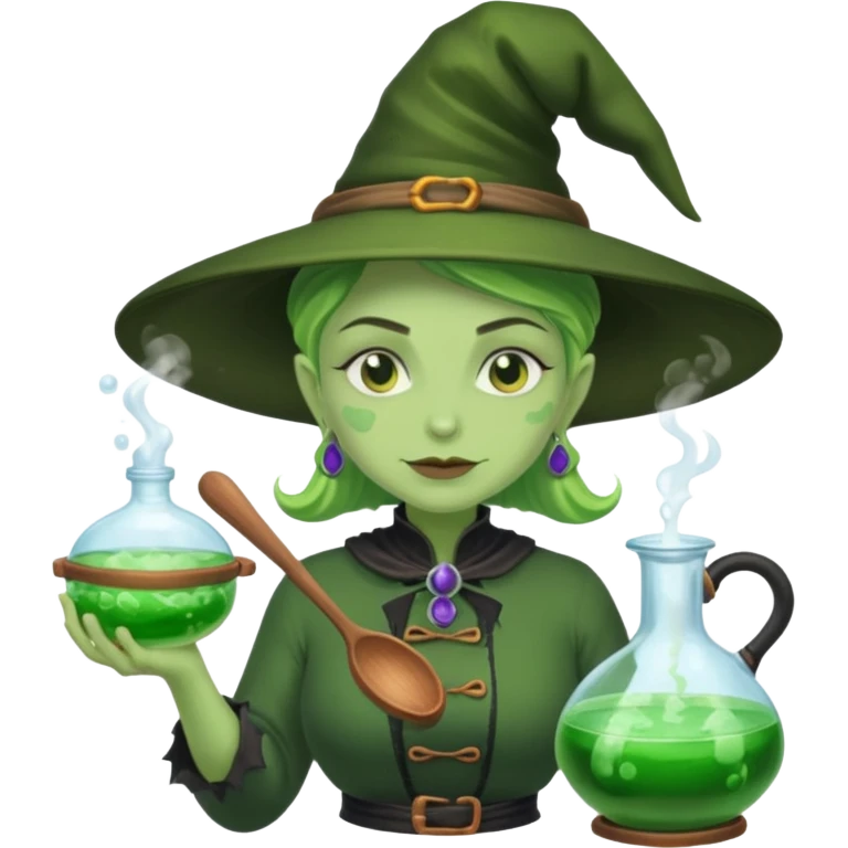 green witch cooking potion emoji