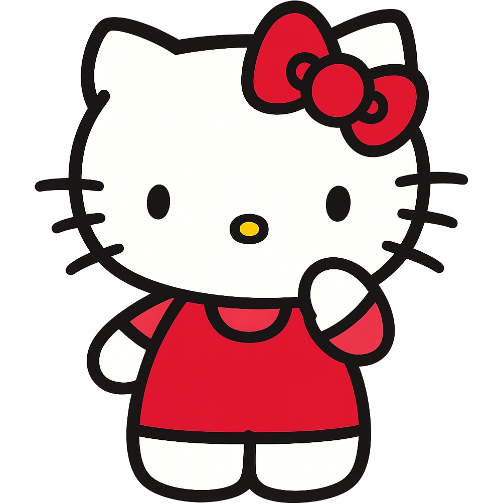 flat toon style Hello Kitty emoji