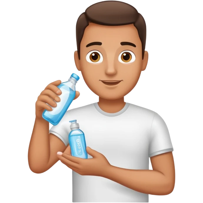 A man holding baby oil  emoji