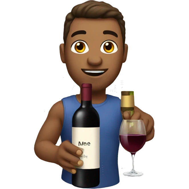 Me with my wine Bottle emoji