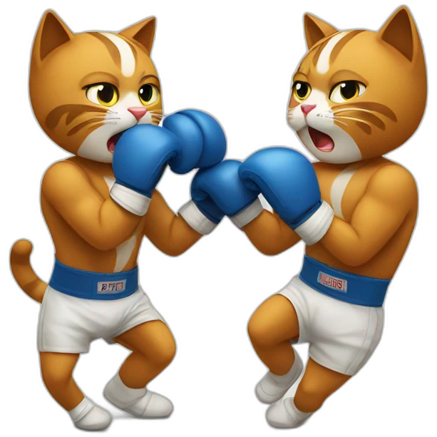 2 boxing cats fighting in a boxing ring emoji